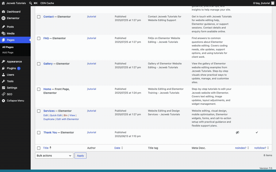 Step 2: Edit the page with Elementor (animation)