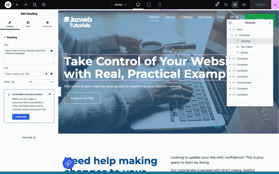 Step 4: Edit the heading text (animation)