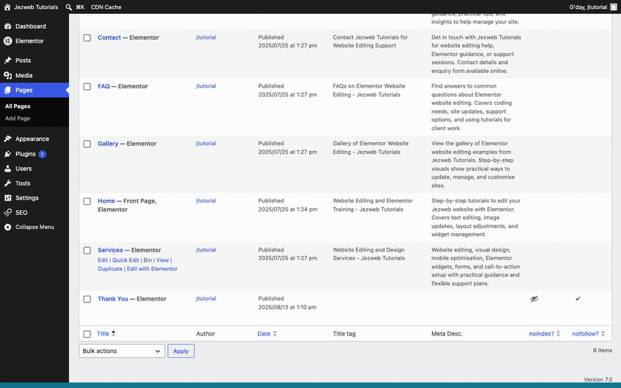 Step 2: Open the Services page (animation)