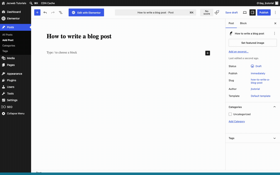 Step 4: Write your first paragraph (animation)